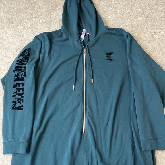 Savage X Fenty One Piece Hooded Jumpsuit 3X Green Romper Overalls Rihanna - Picture 1 of 7